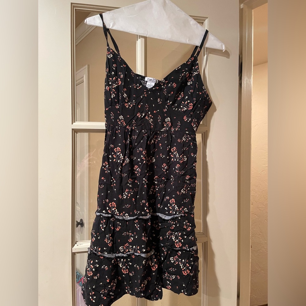 Rue21 Black Dress with Floral Accents